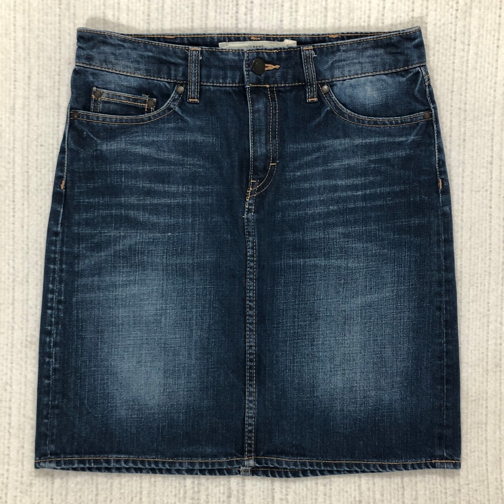 LOGG by H M Denim Skirt Blue‎ A Line Knee Length Size 6 US